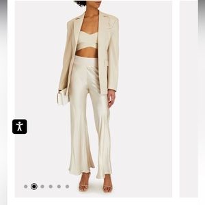 NWT ENZA COSTA Satin Wide-leg Trousers